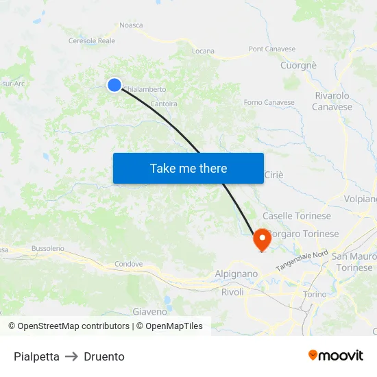 Pialpetta to Druento map