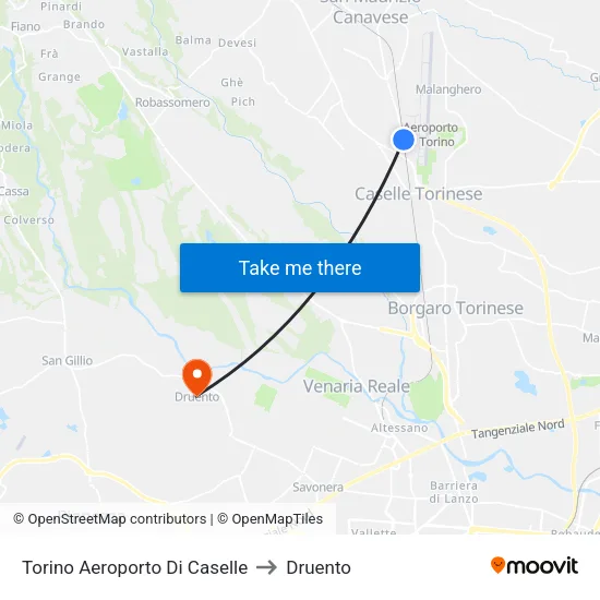 Torino Aeroporto Di Caselle to Druento map