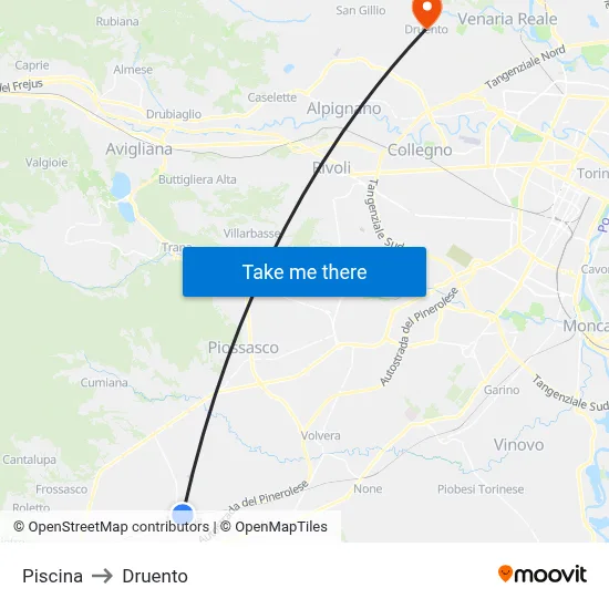 Swimming Pool to Druento map