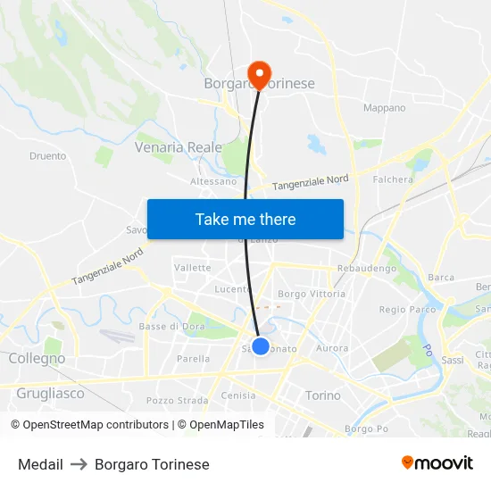 Medail to Borgaro Torinese map
