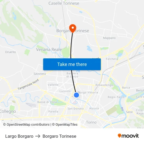 Largo Borgaro to Borgaro Torinese map