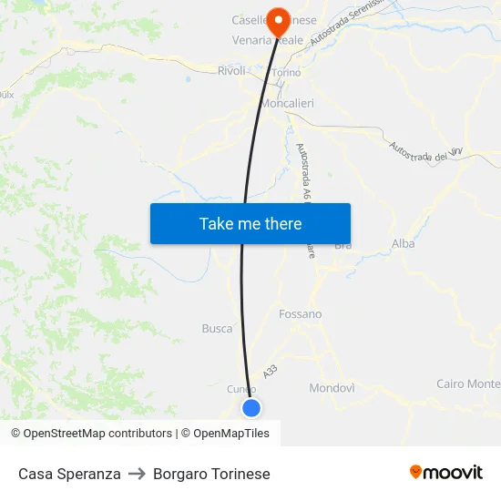 Hope House to Borgaro Torinese map