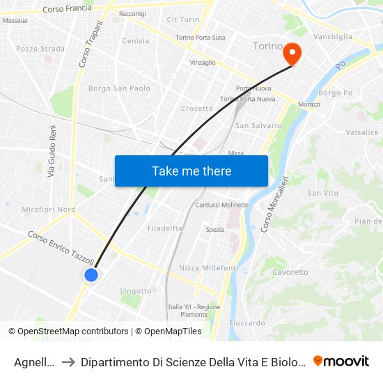 Agnelli C.3 to Dipartimento Di Scienze Della Vita E Biologia Dei Sistemi map