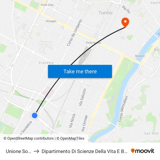 Unione Sovietica to Dipartimento Di Scienze Della Vita E Biologia Dei Sistemi map