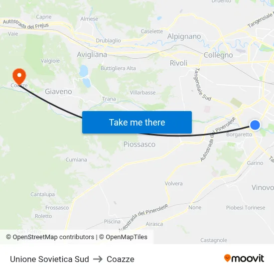 Soviet Union South to Coazze map
