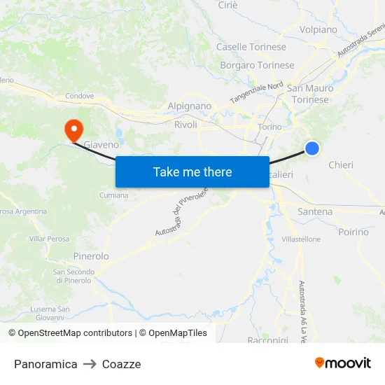 Panoramic to Coazze map