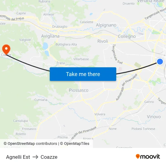Agnelli East to Coazze map