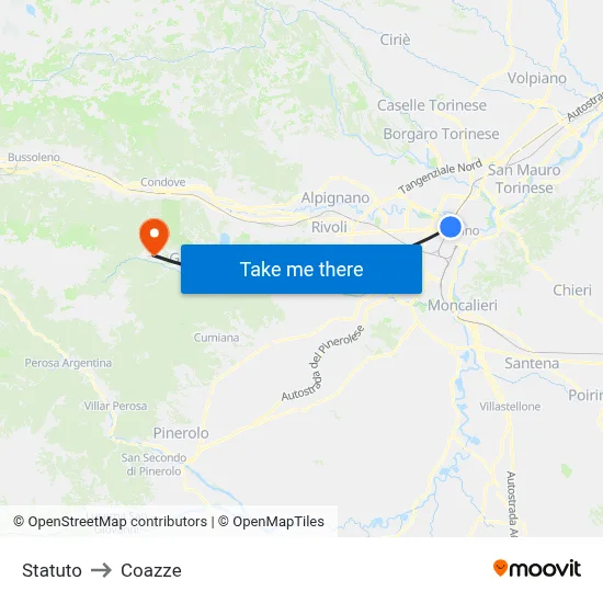 Statute to Coazze map