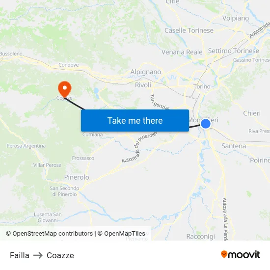 Failla to Coazze map