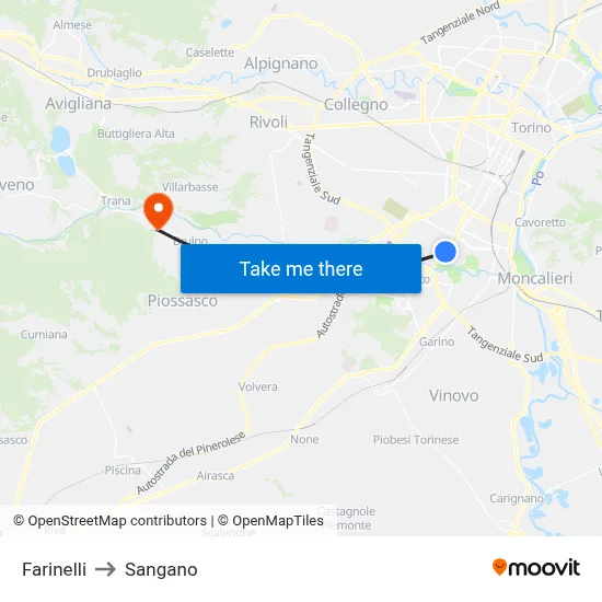 Farinelli to Sangano map