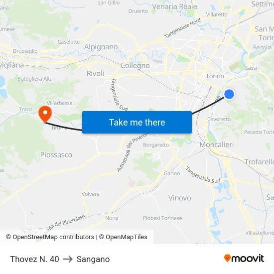 Thovez No. 40 to Sangano map