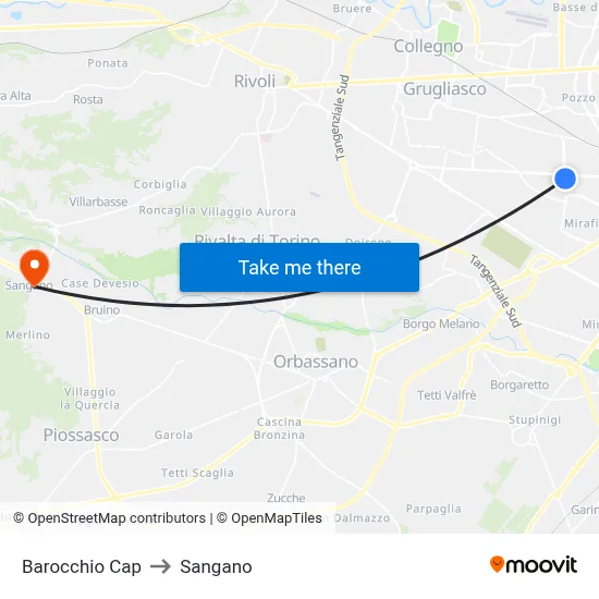 Barocchio Cap to Sangano map