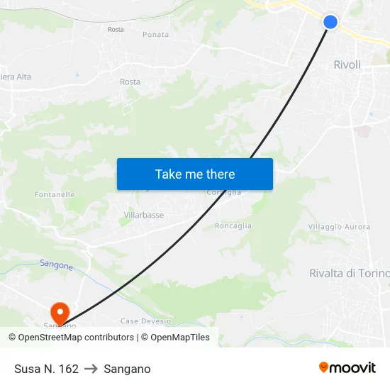 Susa #162 to Sangano map