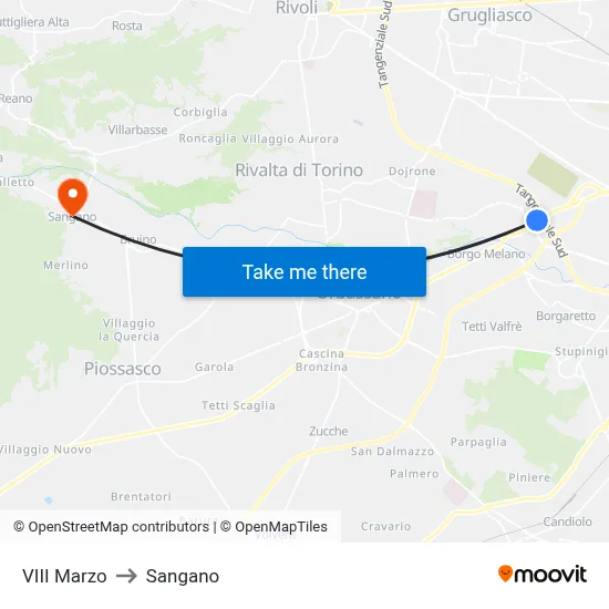 VIII March to Sangano map