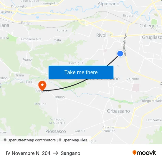 204 IV November to Sangano map
