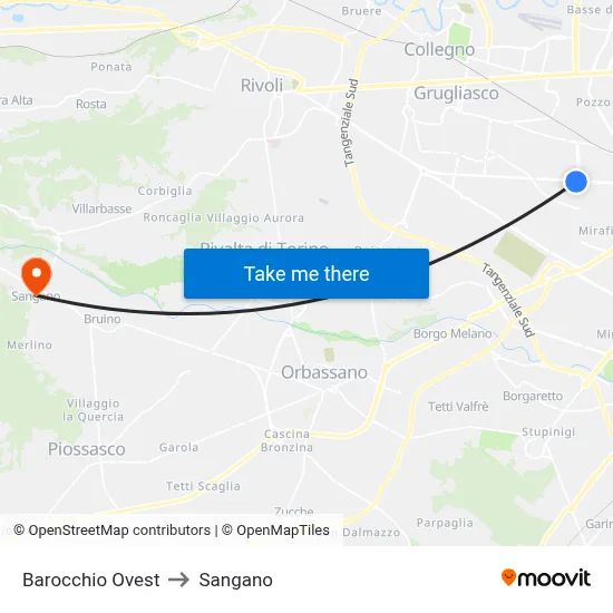 Barocchio West to Sangano map