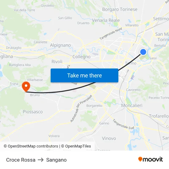 Red Cross to Sangano map