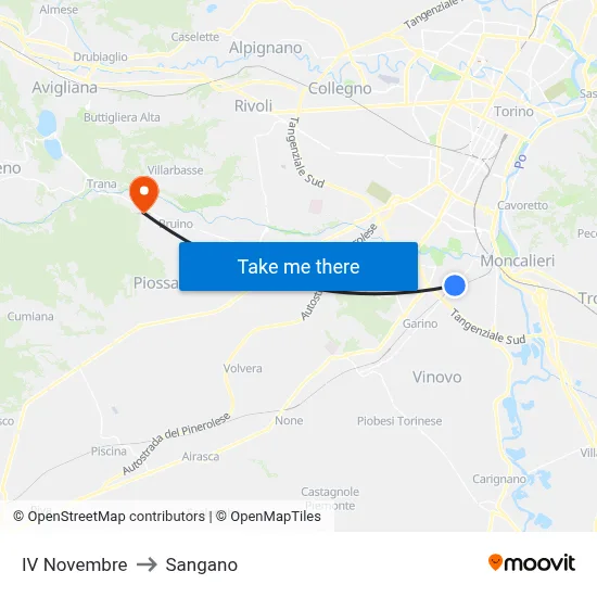 IV November to Sangano map