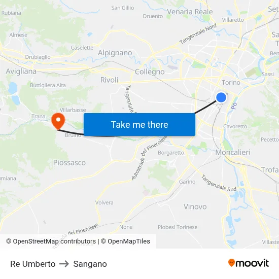 Re Umberto to Sangano map