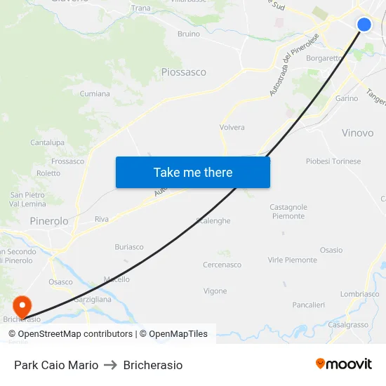 Caio Mario Park to Bricherasio map