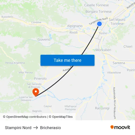 Stampini North to Bricherasio map