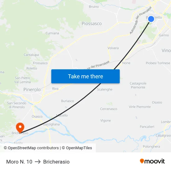 Moro No. 10 to Bricherasio map