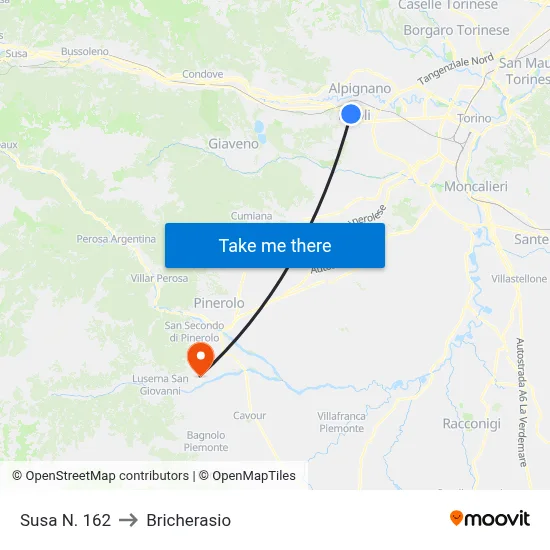Susa #162 to Bricherasio map
