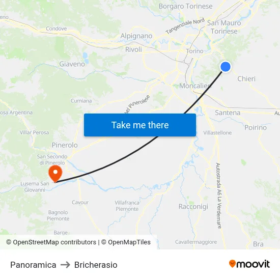 Panoramic to Bricherasio map
