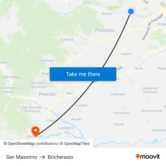 San Massimo to Bricherasio map