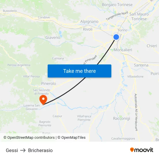 Gessi to Bricherasio map