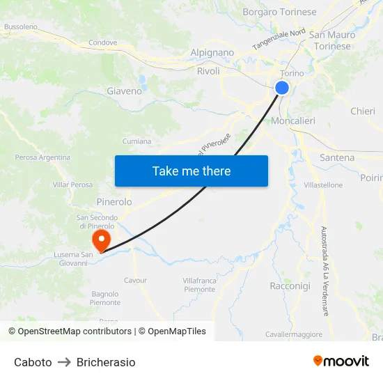 Caboto Street to Bricherasio map