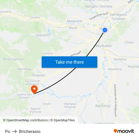 Po to Bricherasio map