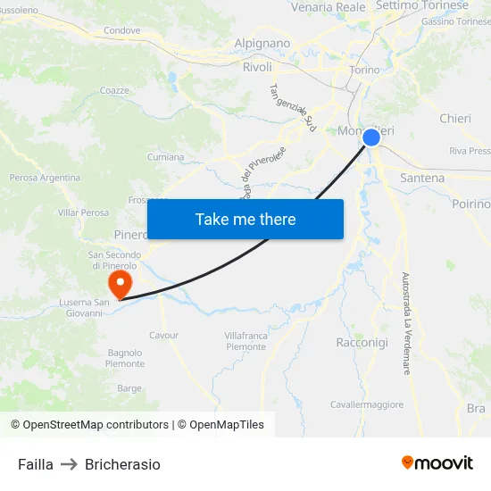 Failla to Bricherasio map