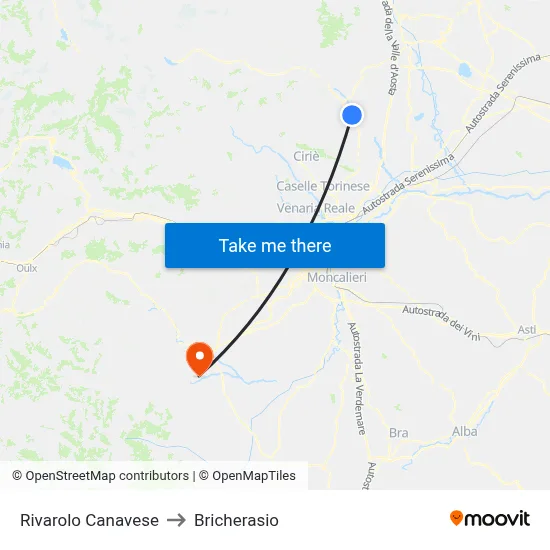 Rivarolo Canavese to Bricherasio map