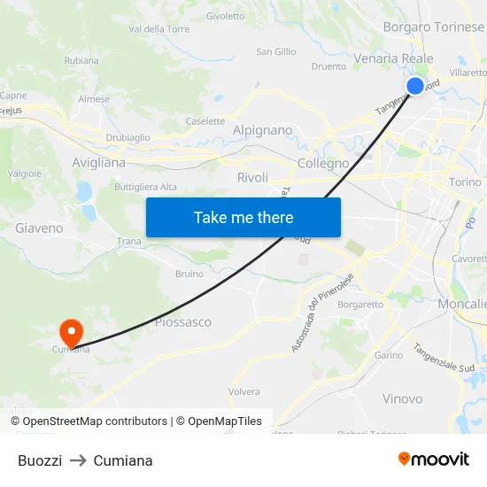 Buozzi to Cumiana map