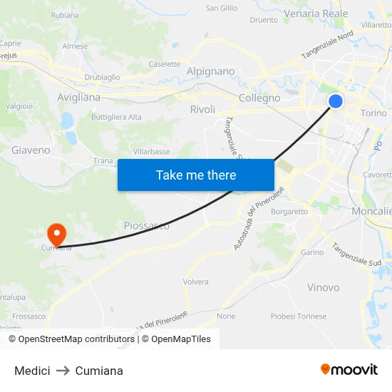 Doctors to Cumiana map