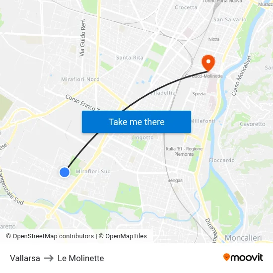 Vallarsa to Le Molinette map