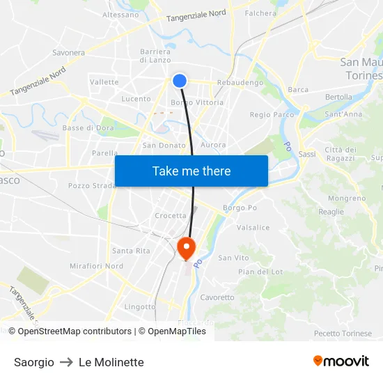 Saorgio to Le Molinette map