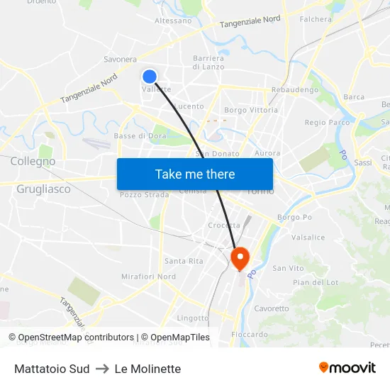 South Slaughterhouse to Le Molinette map