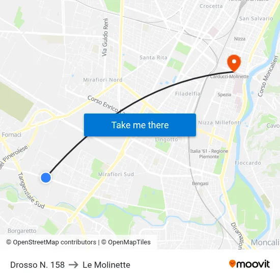 Drosso No. 158 to Le Molinette map