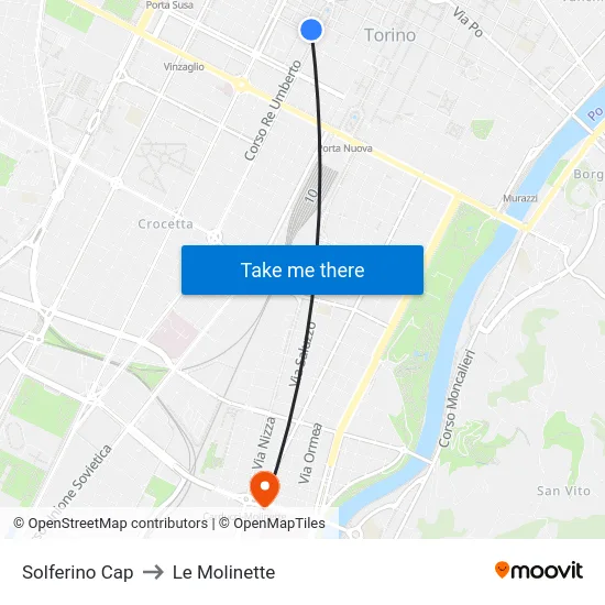 Solferino Cap to Le Molinette map