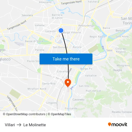 Villari to Le Molinette map