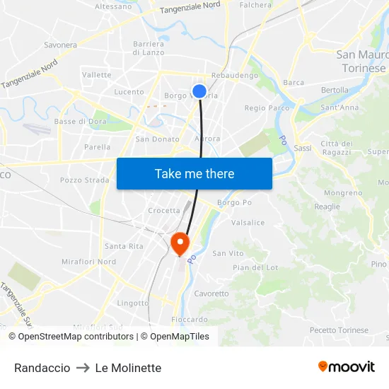 Randaccio to Le Molinette map
