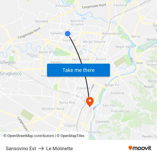 Sansovino Est to Le Molinette map