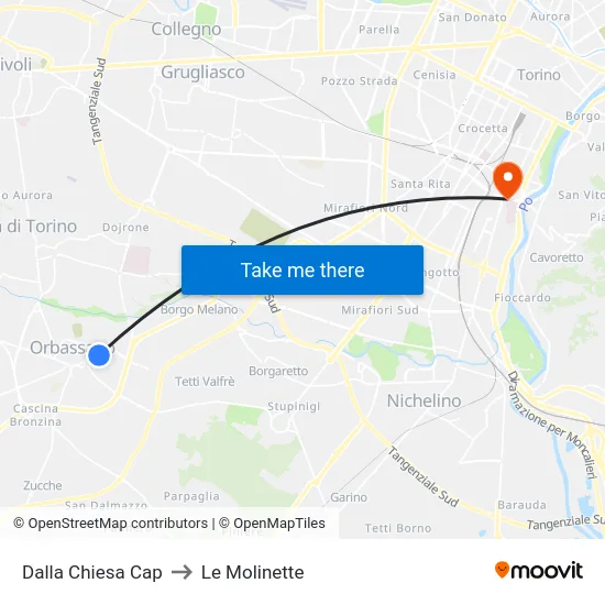 Dalla Chiesa Cap to Le Molinette map