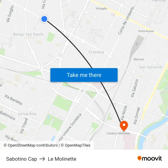 Sabotino Cap to Le Molinette map