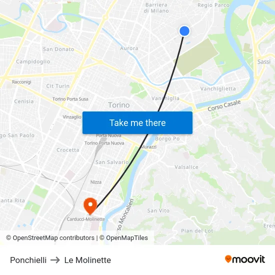 Ponchielli to Le Molinette map
