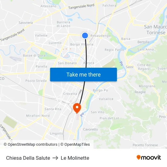 Church of Health to Le Molinette map