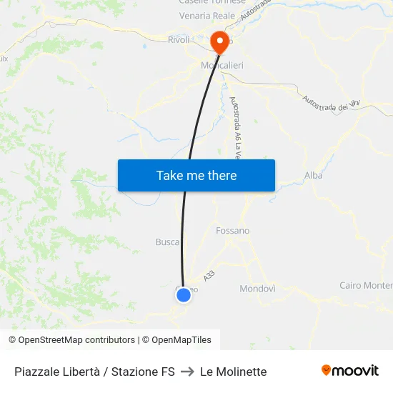 Piazzale Libertà / Stazione FS to Le Molinette map