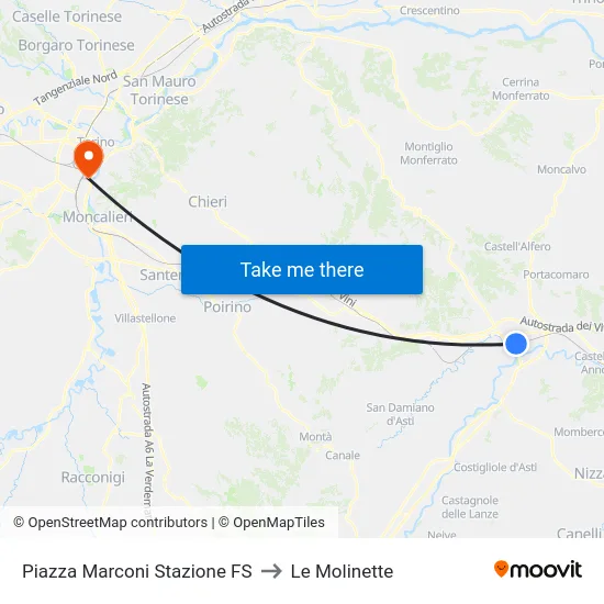 Piazza Marconi Stazione FS to Le Molinette map